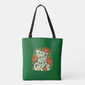 Tote Bag Conception de typographie florale rétro de la douc (Dos)