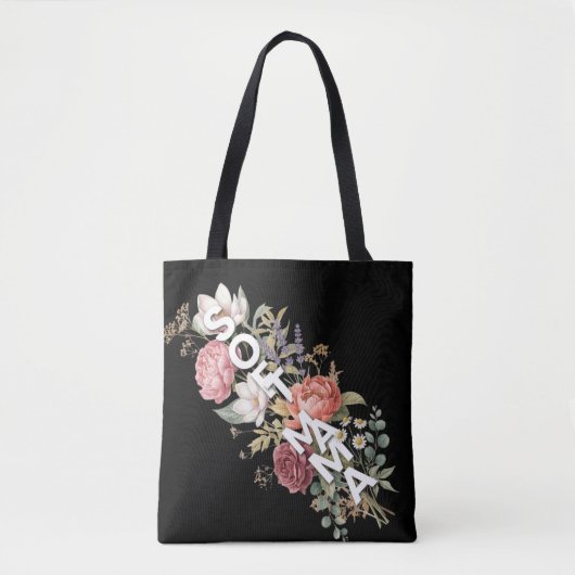 Tote Bag Conception de typographie florale Soft Mama (Devant)