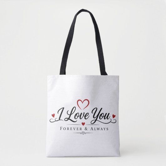 Tote Bag Conception de typographie Je t'aime (Devant)