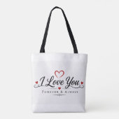Tote Bag Conception de typographie Je t'aime (Dos)