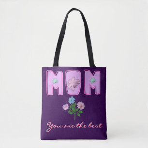 Tote Bag Conception de typographie maman personnalisée,