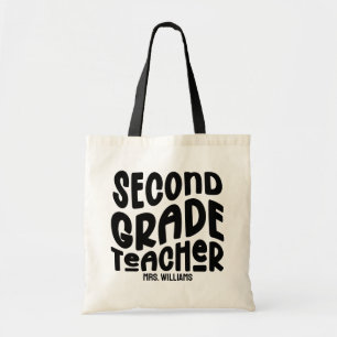 Tote Bag Conception de typographie noire pour enseignant de