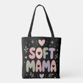 Tote Bag Conception de typographie pastel Soft Mama (Dos)
