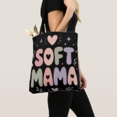 Tote Bag Conception de typographie pastel Soft Mama (De près)