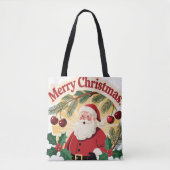 Tote Bag Conception de vacances festive de Noël joyeux (Devant)
