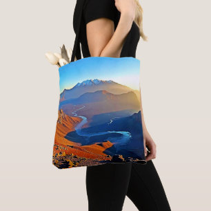 Tote Bag Conception de vallée de montagne majestueuse