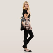 Tote Bag Conception de visage pixel portrait abstrait fémin (Sur le modèle)
