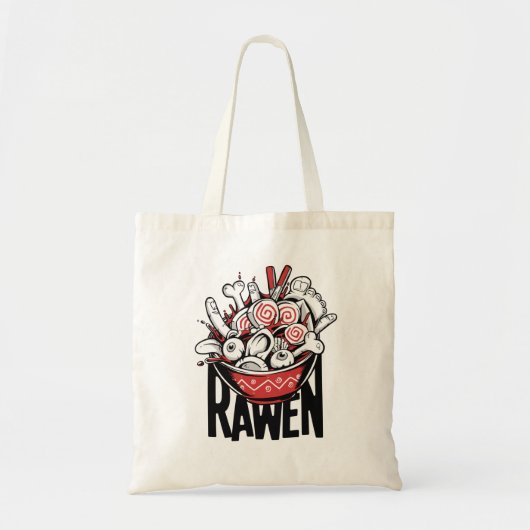 Tote Bag Conception de zombie de nouilles Ramen folle (Devant)