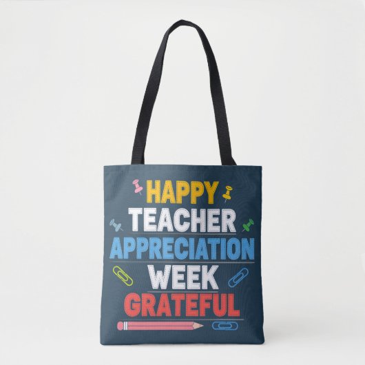 Tote Bag Conception d'école colorée et reconnaissante (Devant)