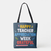 Tote Bag Conception d'école colorée et reconnaissante (Dos)