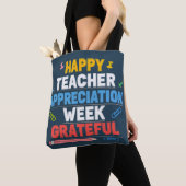 Tote Bag Conception d'école colorée et reconnaissante (De près)