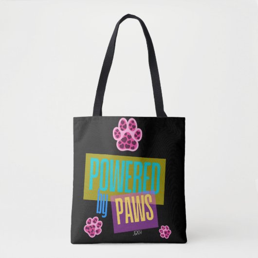 Tote Bag Conception d'empreinte de patte de cœur rose « Pro (Devant)