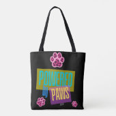 Tote Bag Conception d'empreinte de patte de cœur rose « Pro (Dos)