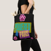 Tote Bag Conception d'empreinte de patte de cœur rose « Pro (De près)