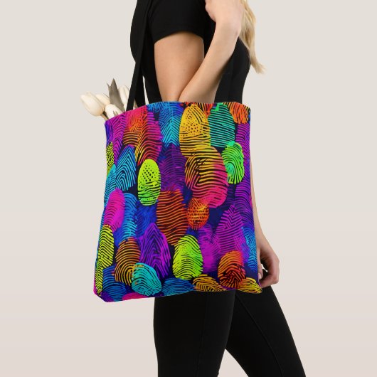 Tote Bag Conception d'empreinte digitale vibrante (De près)
