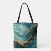 Tote Bag Conception d'encre alcoolique de teinte sarcelle f (Dos)