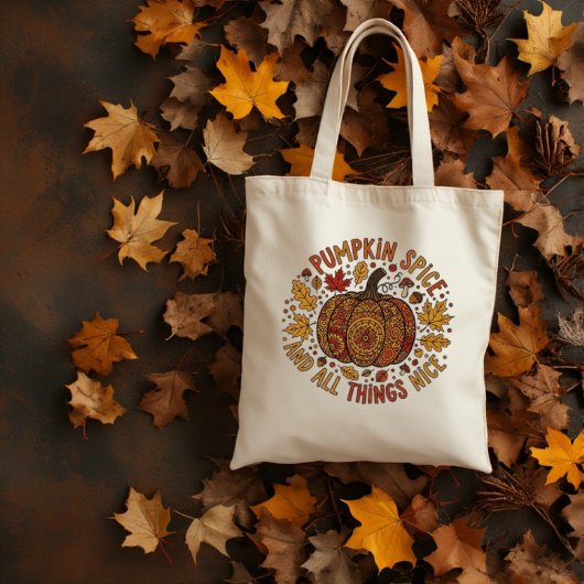 Tote Bag Conception d'épices citrouilles d'automne
