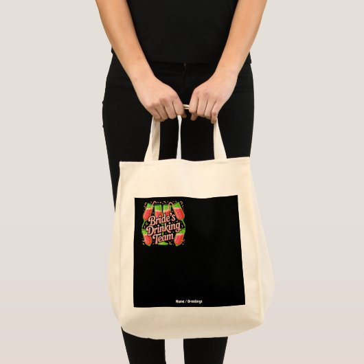 Tote Bag Conception d'équipe de boisson de mariée pour ente (Devant (produit))