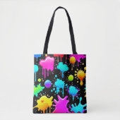 Tote Bag Conception des puces de peinture néon (Devant)