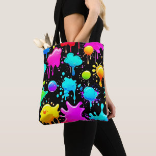 Tote Bag Conception des puces de peinture néon