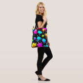 Tote Bag Conception des puces de peinture néon (Sur le modèle)