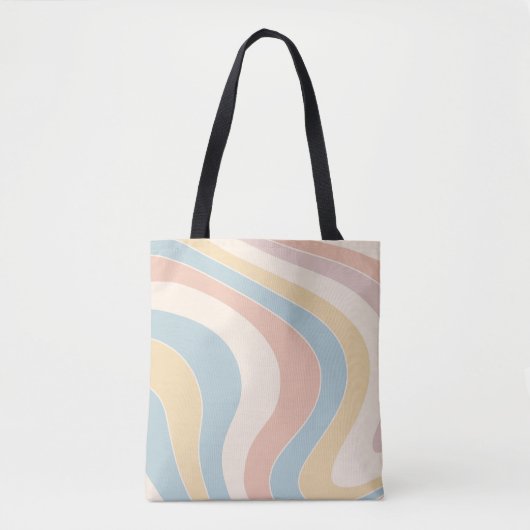 Tote Bag Conception des vagues de style rétro pastel super (Devant)