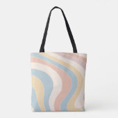 Tote Bag Conception des vagues de style rétro pastel super (Dos)