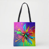 Tote Bag Conception d'explosion de peinture vibrante (Devant)