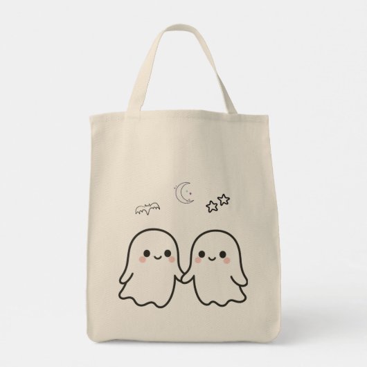 Tote Bag Conception d'Halloween Couple Ghost Cute (Dos)