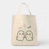 Tote Bag Conception d'Halloween Couple Ghost Cute (Devant)
