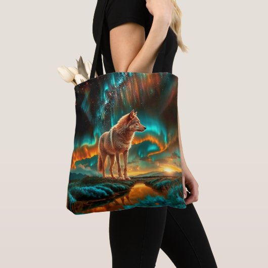 Tote Bag Conception différente de loup de chaque côté (De près)