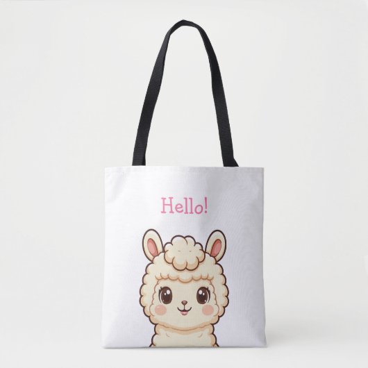 Tote Bag Conception d'illustration de lama mignon (Devant)
