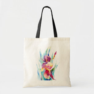 Tote Bag Conception d'iris d'aquarelle