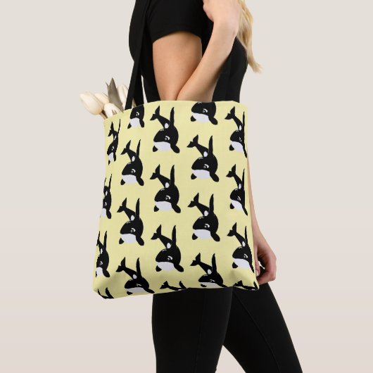 Tote Bag Conception d'orque sur fond de couleur au choix (De près)