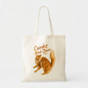 Tote Bag Conception drôle de chat orange pris au milieu d'u