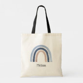 Tote Bag Conception du Boho bleu et arc-en-ciel de pêche (Dos)