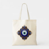 Tote Bag Conception du mauvais œil bleu (Dos)