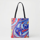 Tote Bag Conception dynamique des Motifs Abstraits bleus (Devant)
