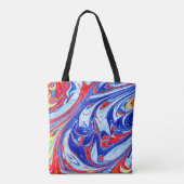 Tote Bag Conception dynamique des Motifs Abstraits bleus (Dos)