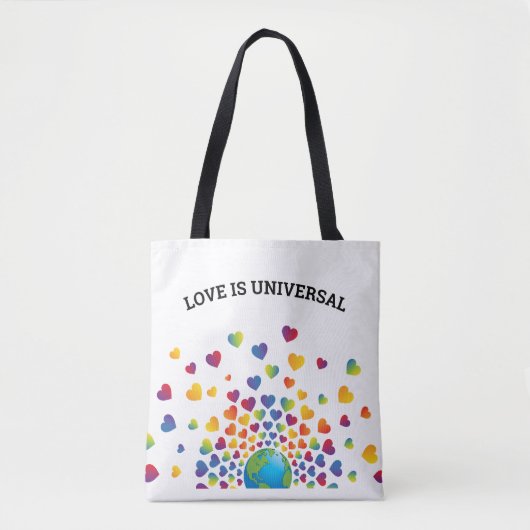 Tote Bag Conception élégante d'arc-en-ciel de cœurs (Devant)