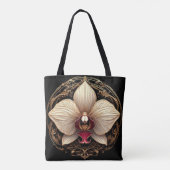 Tote Bag Conception élégante d'orchidée dorée (Dos)