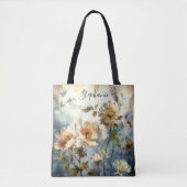 Tote Bag Conception élégante et indigo Bloom balayée par le (Devant)