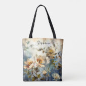 Tote Bag Conception élégante et indigo Bloom balayée par le (Dos)