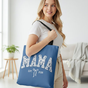 Tote Bag Conception féministe de l'université florale bleue