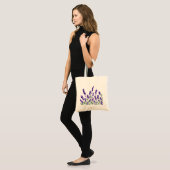 Tote Bag Conception Florale Botanique Violette (Devant (modèle))