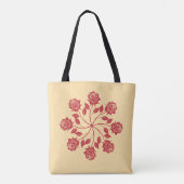 Tote Bag Conception florale circulaire mandala de rose roug (Dos)