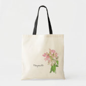 Tote Bag Conception florale d'orchidée rose – Art botanique (Devant)