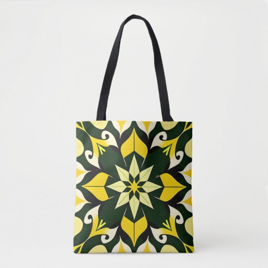 Tote Bag Conception florale géométrique vibrante (Devant)