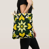 Tote Bag Conception florale géométrique vibrante (De près)