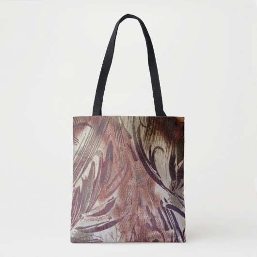 Tote Bag Conception florale marron abstraite 2 (Devant)